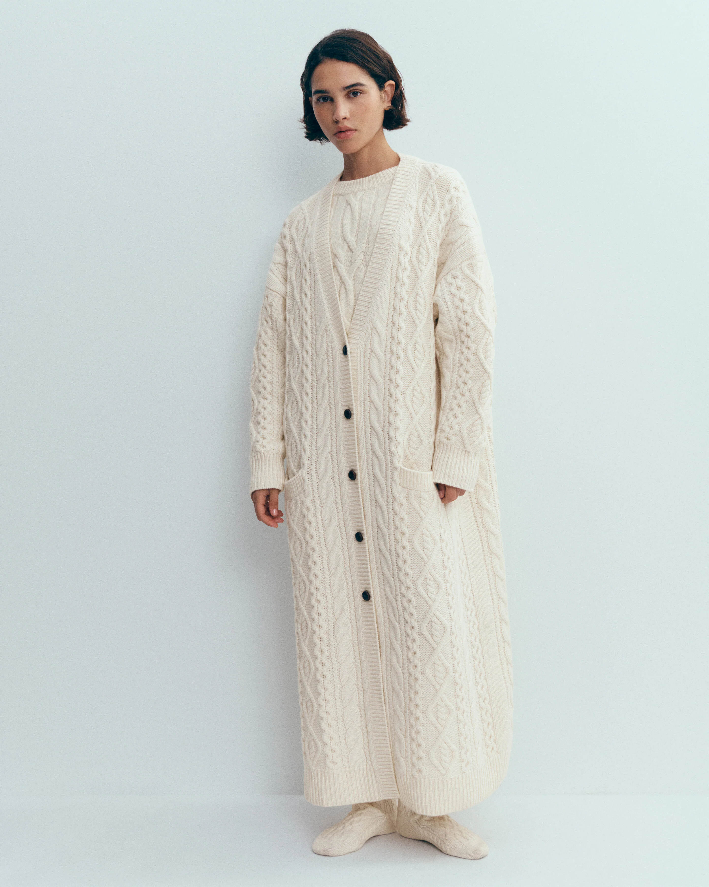 Cardigan long à torsades - Image 2