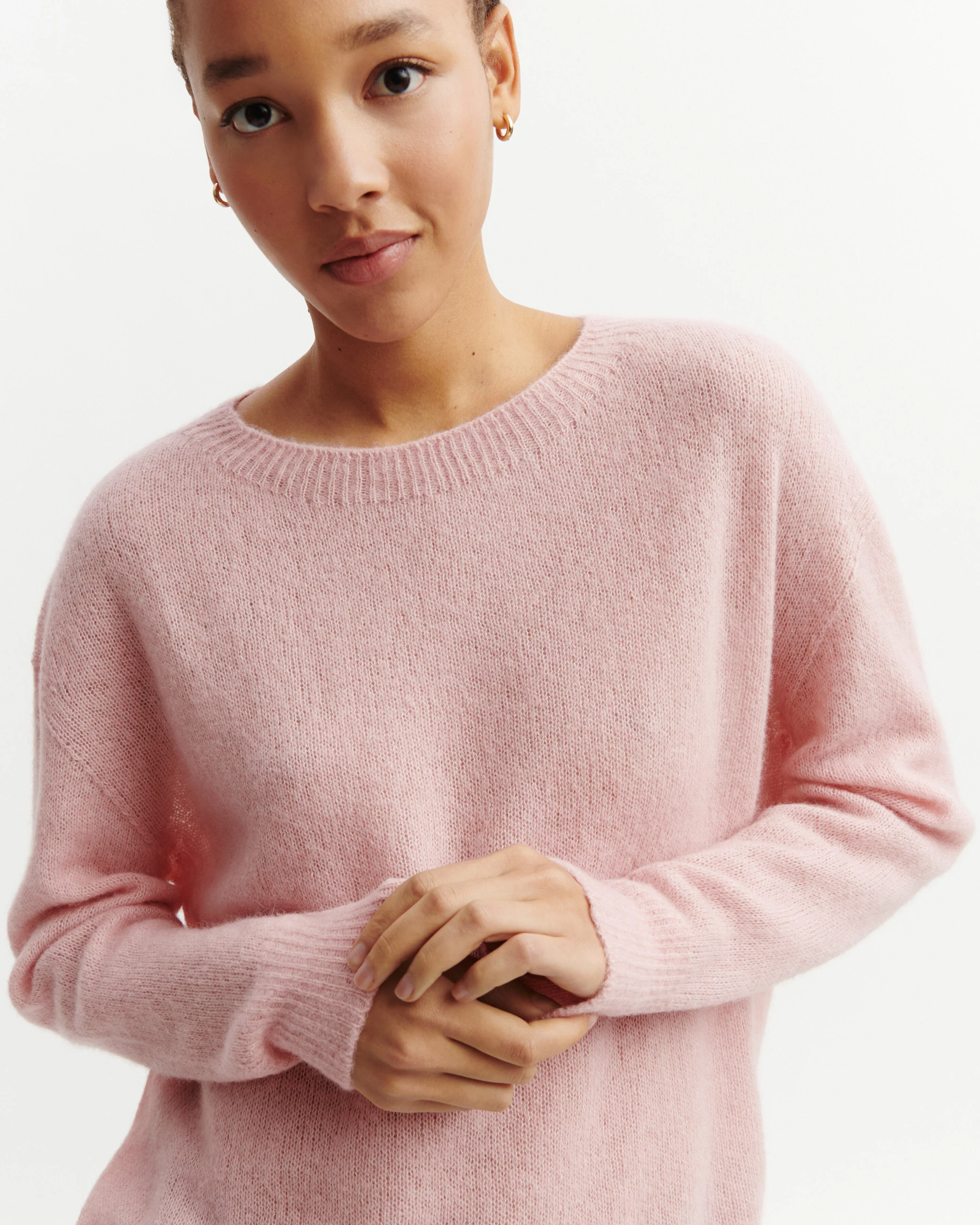 Col rond oversized plume
