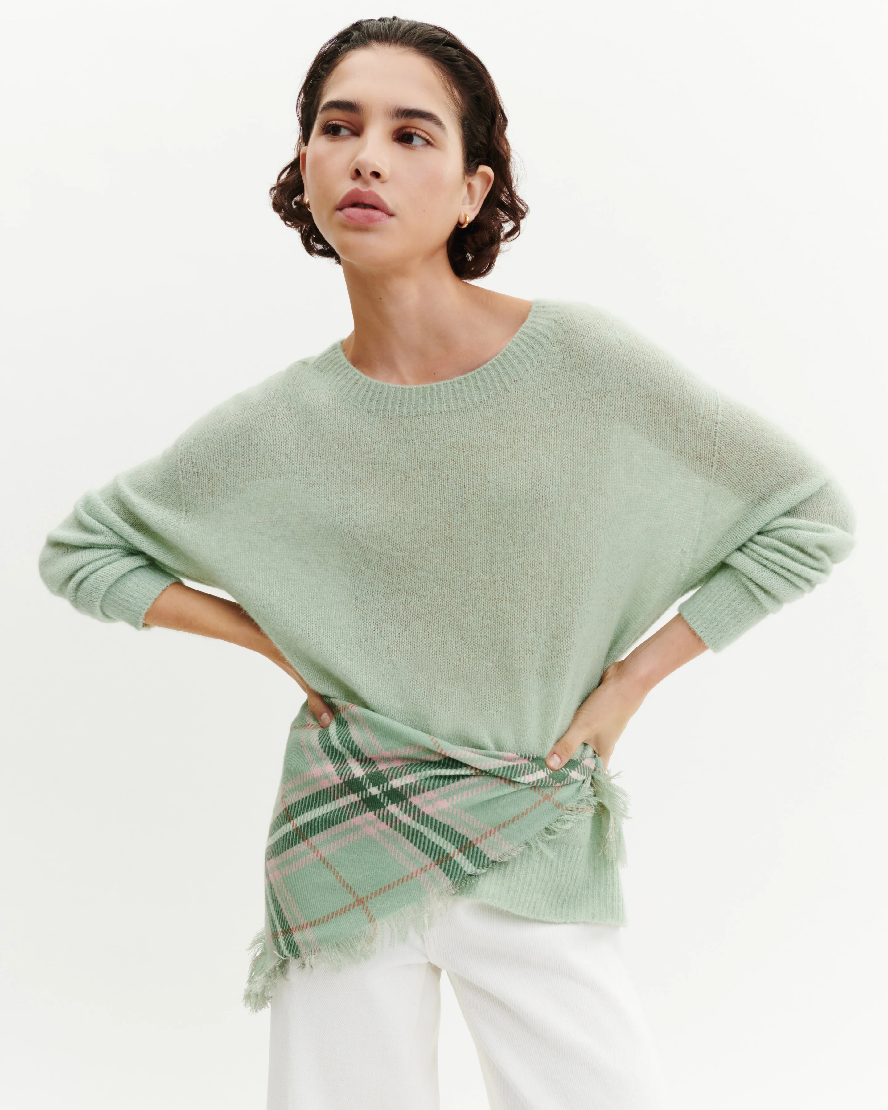 Col rond oversized plume