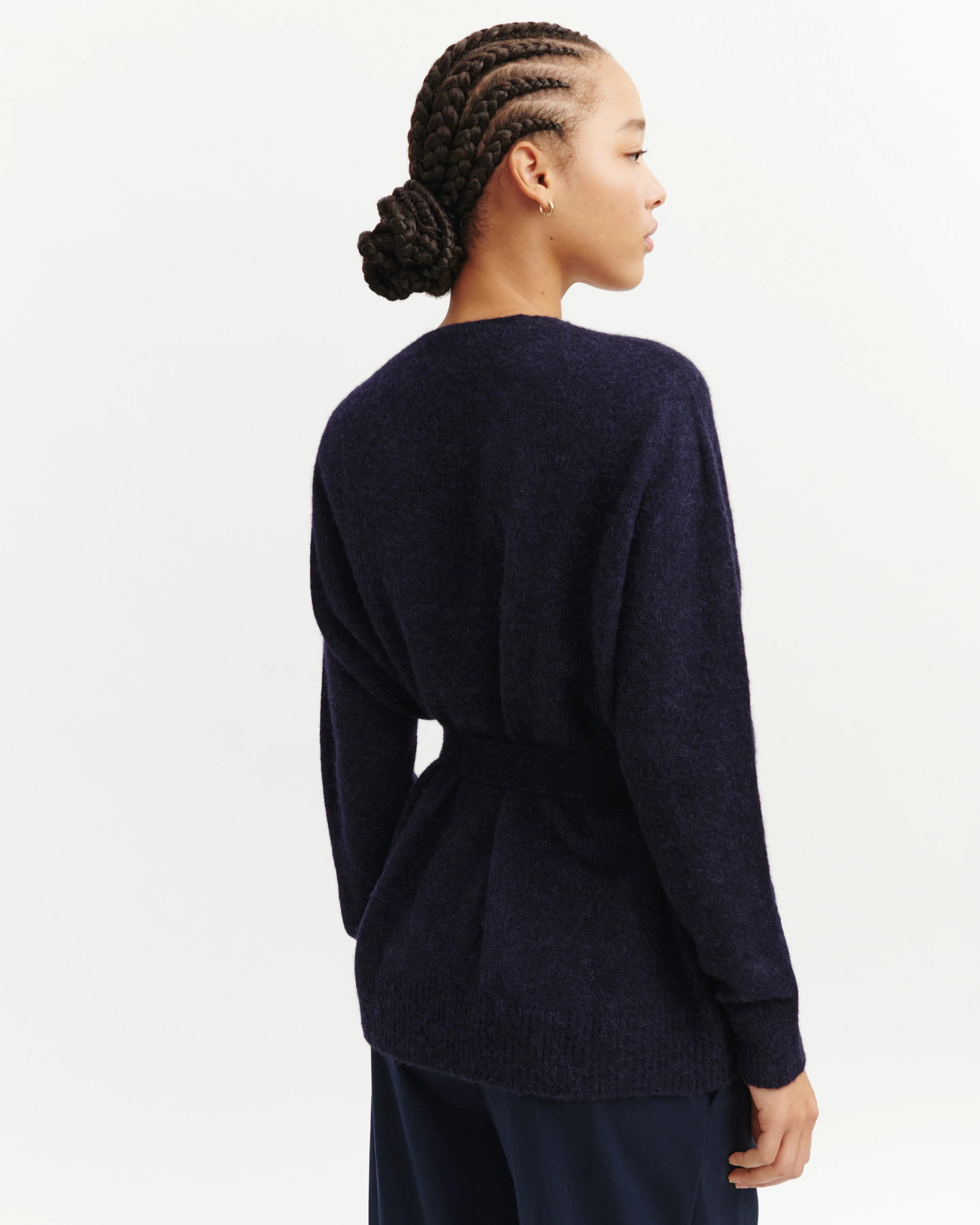 Gilet maille plume ceinturé - Image 3