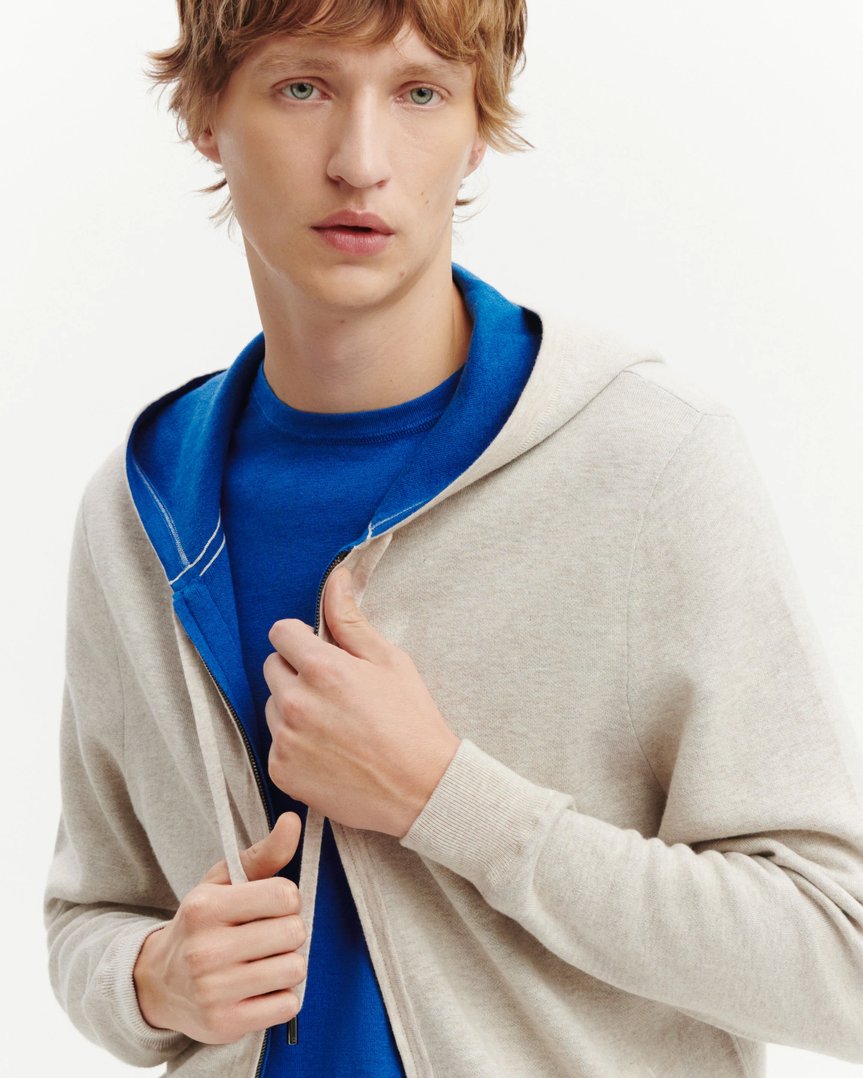 Hoodie zippé double face