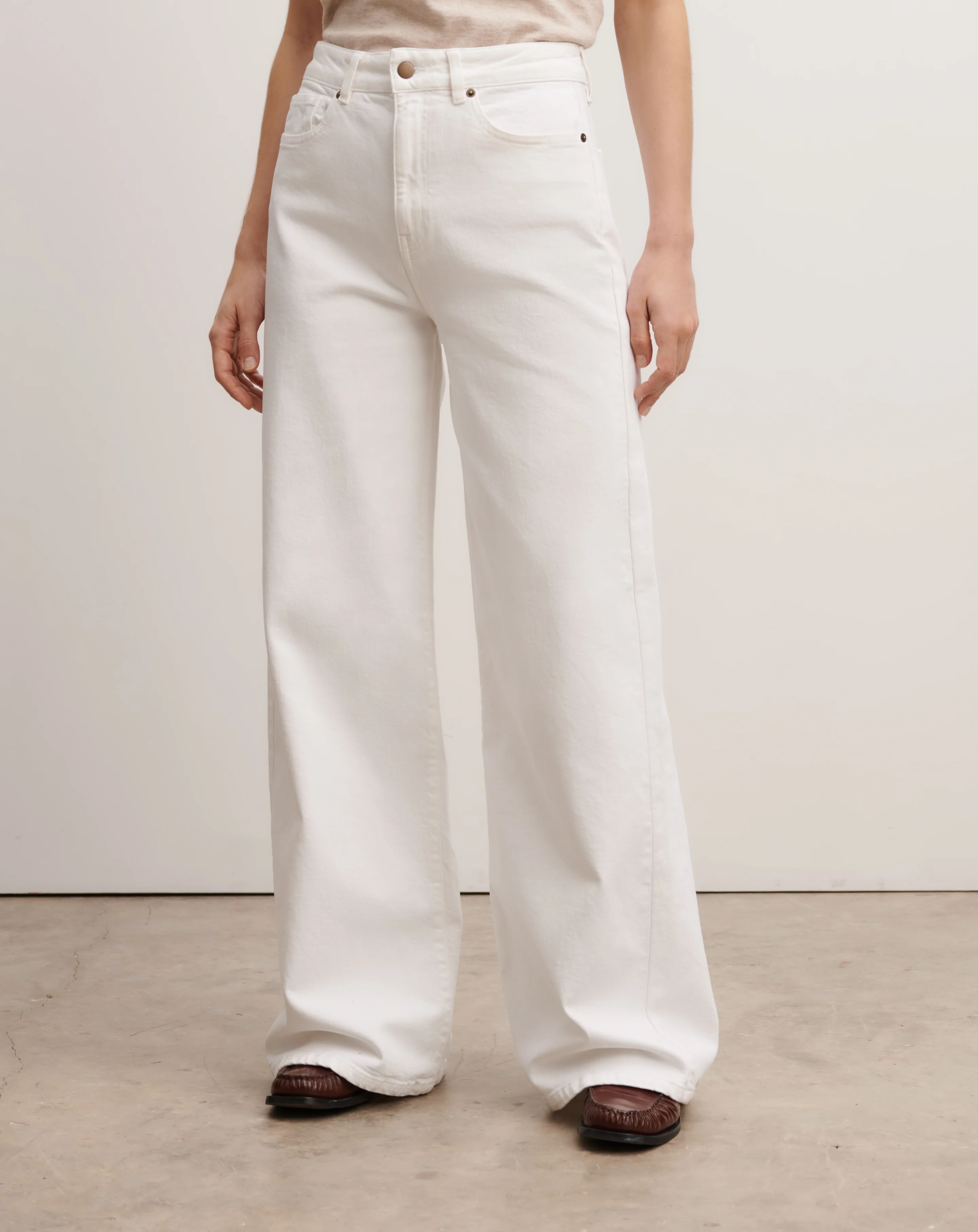 Jean denim blanc large - Image 2