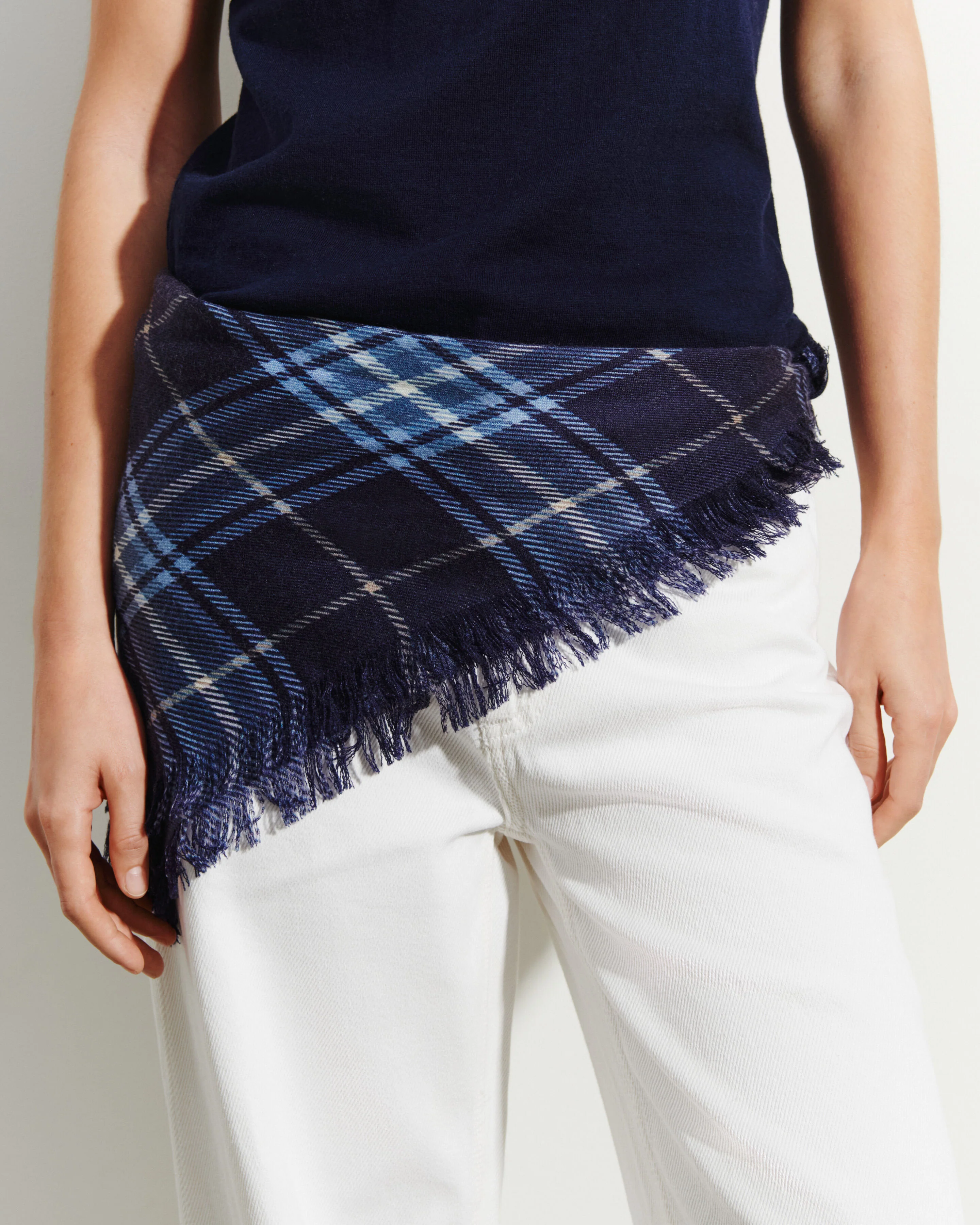 Mini carré imprimé tartan - Image 2