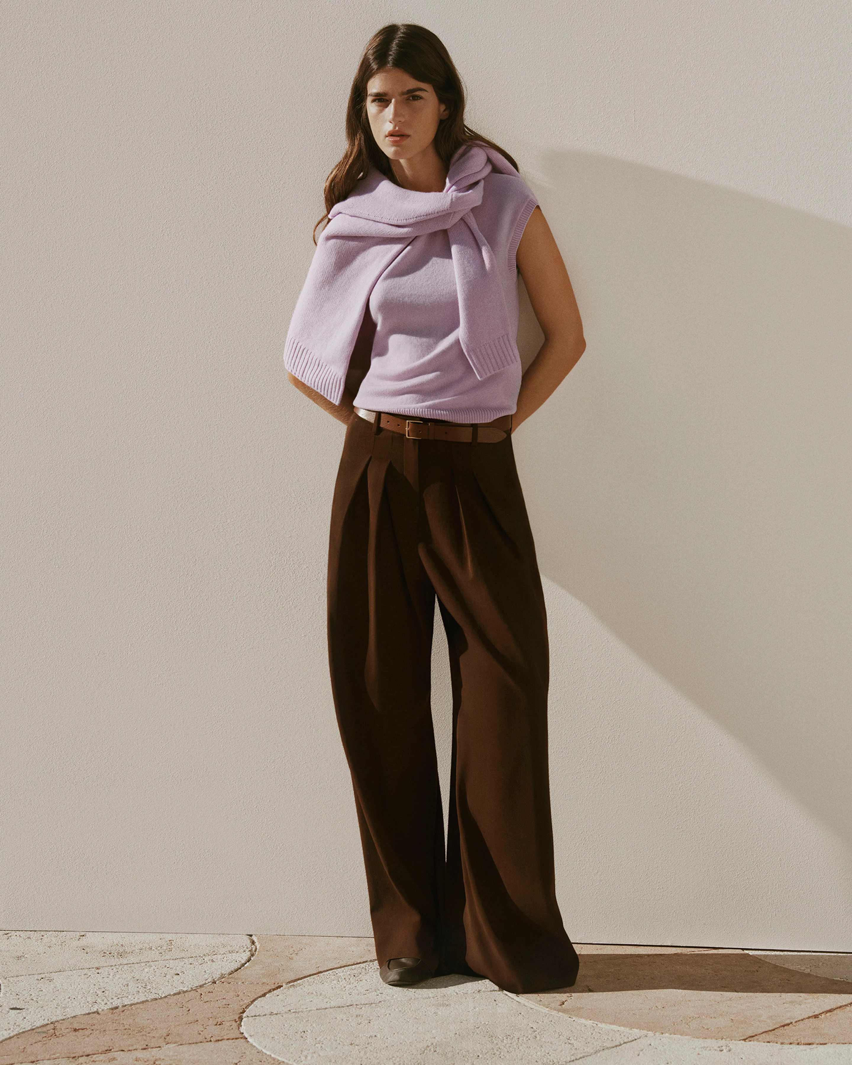 Pantalon ample à plis