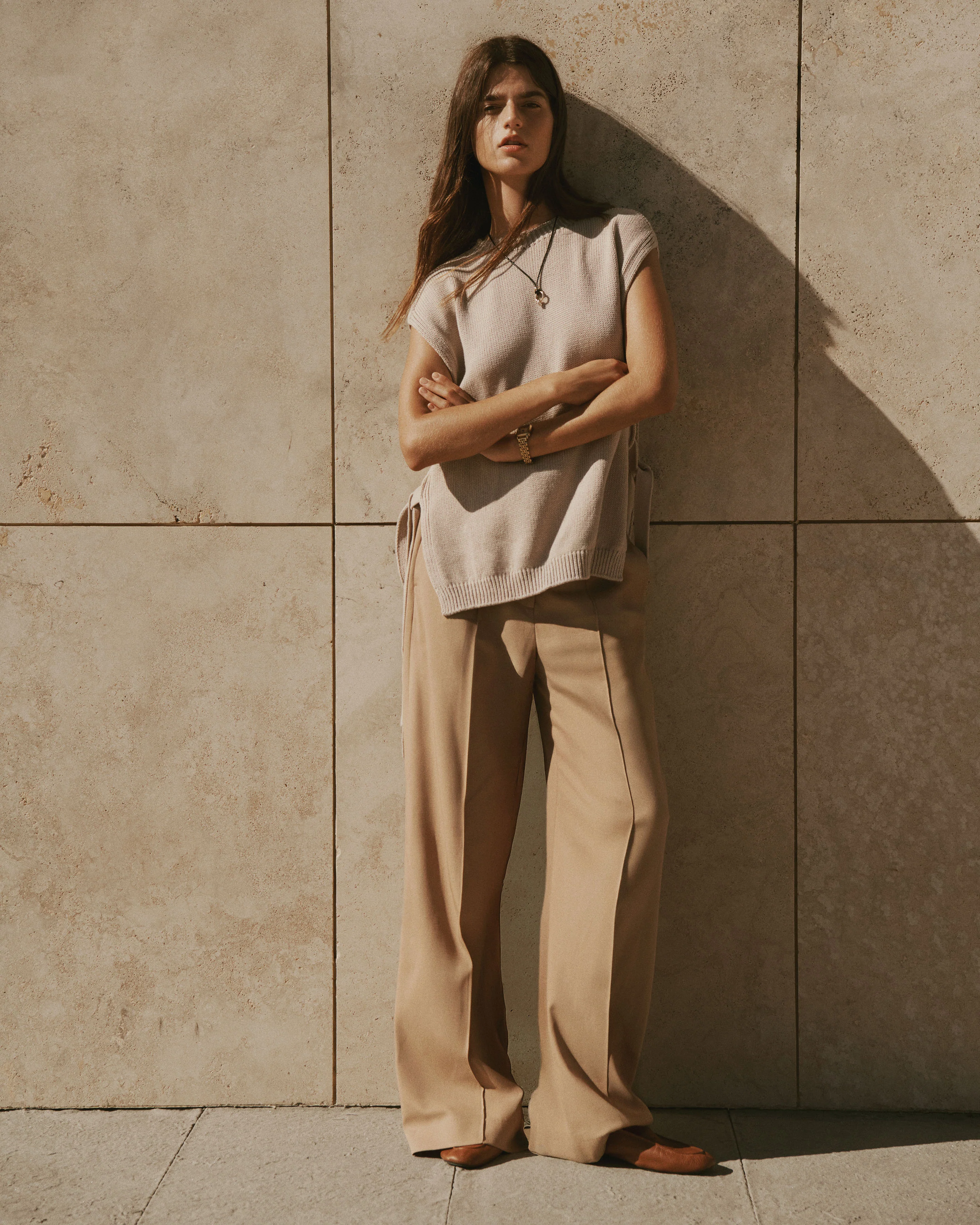 Pantalon nervuré en twill
