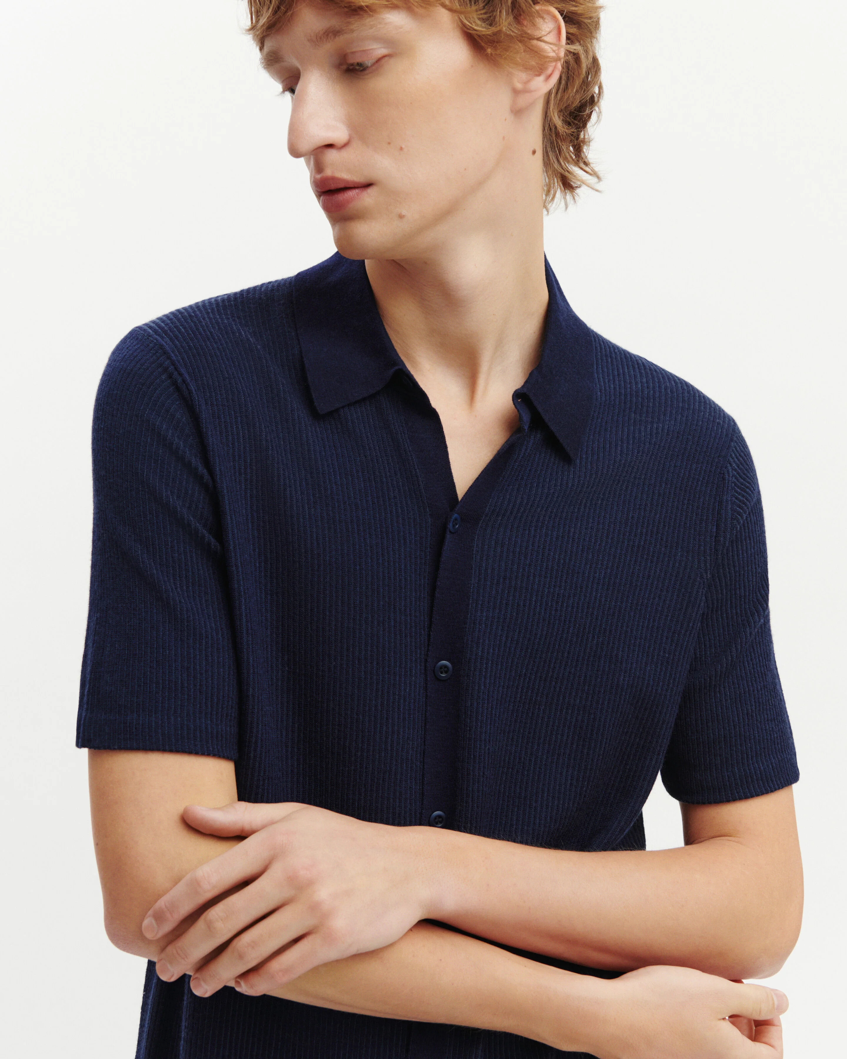 Polo boutonné ultrafin à cÎtes - Image 4