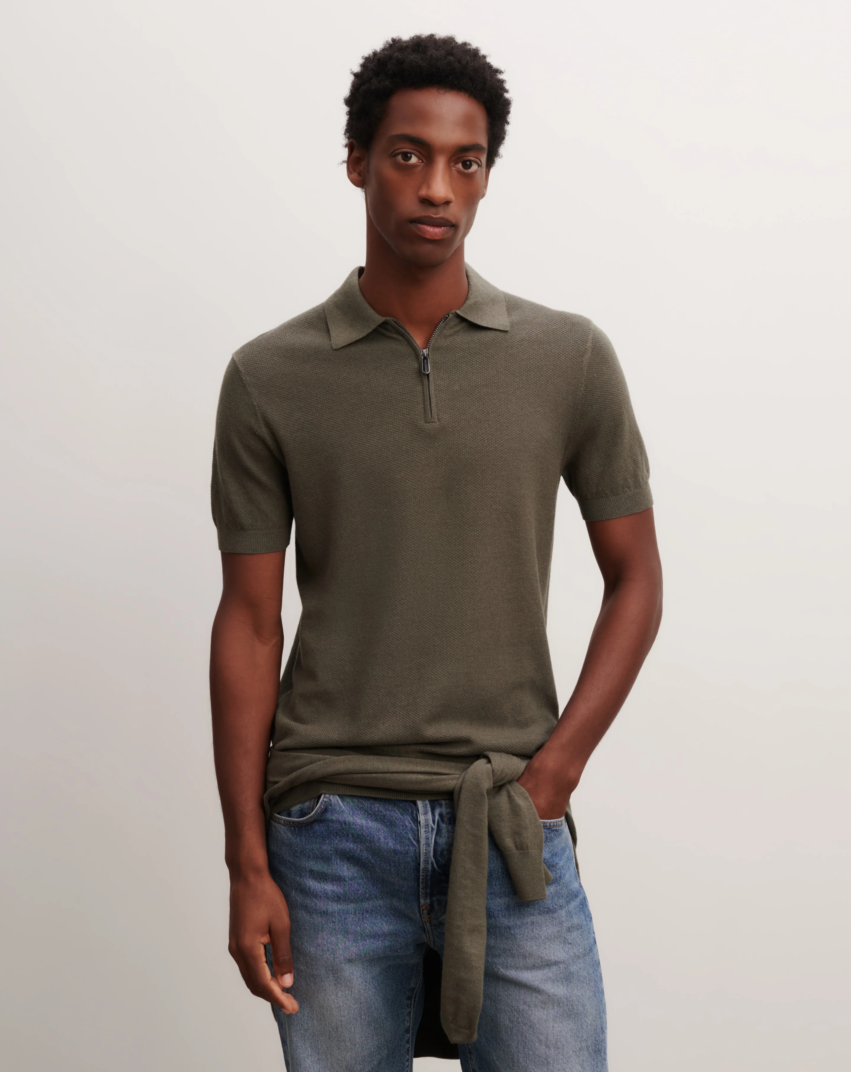 Polo piqué col zippé - Image 2