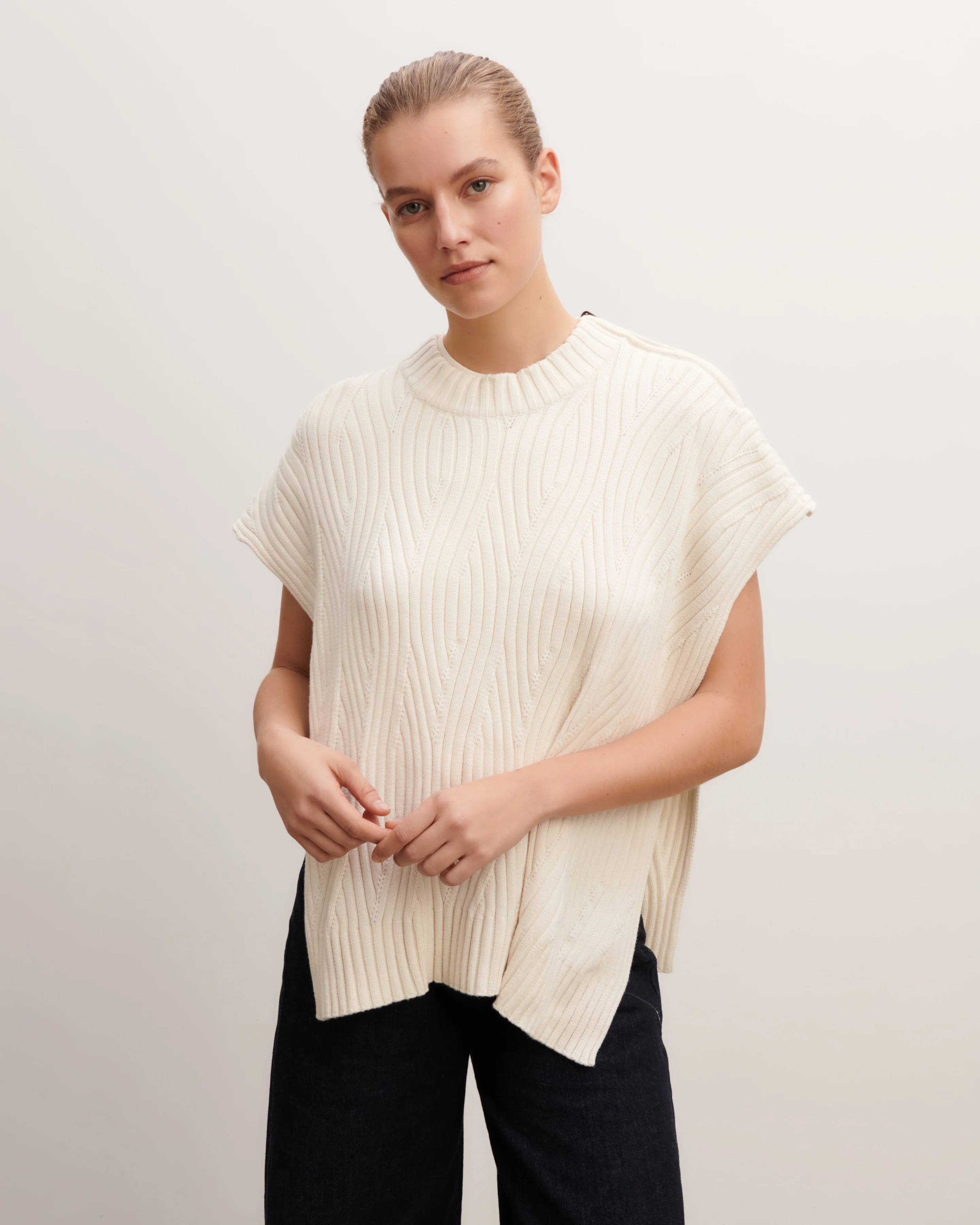 Poncho à torsades