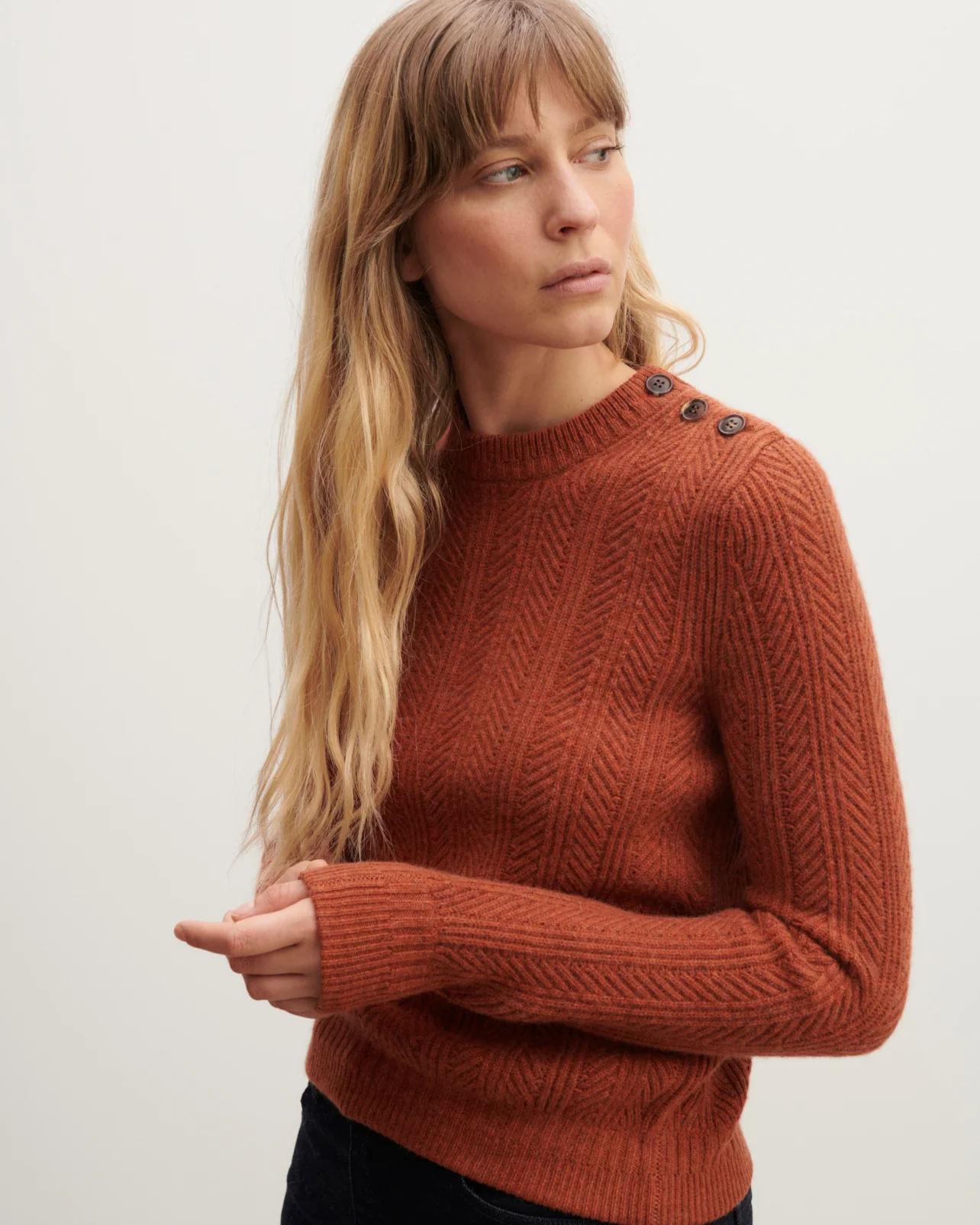 Pull col rond Ă chevrons