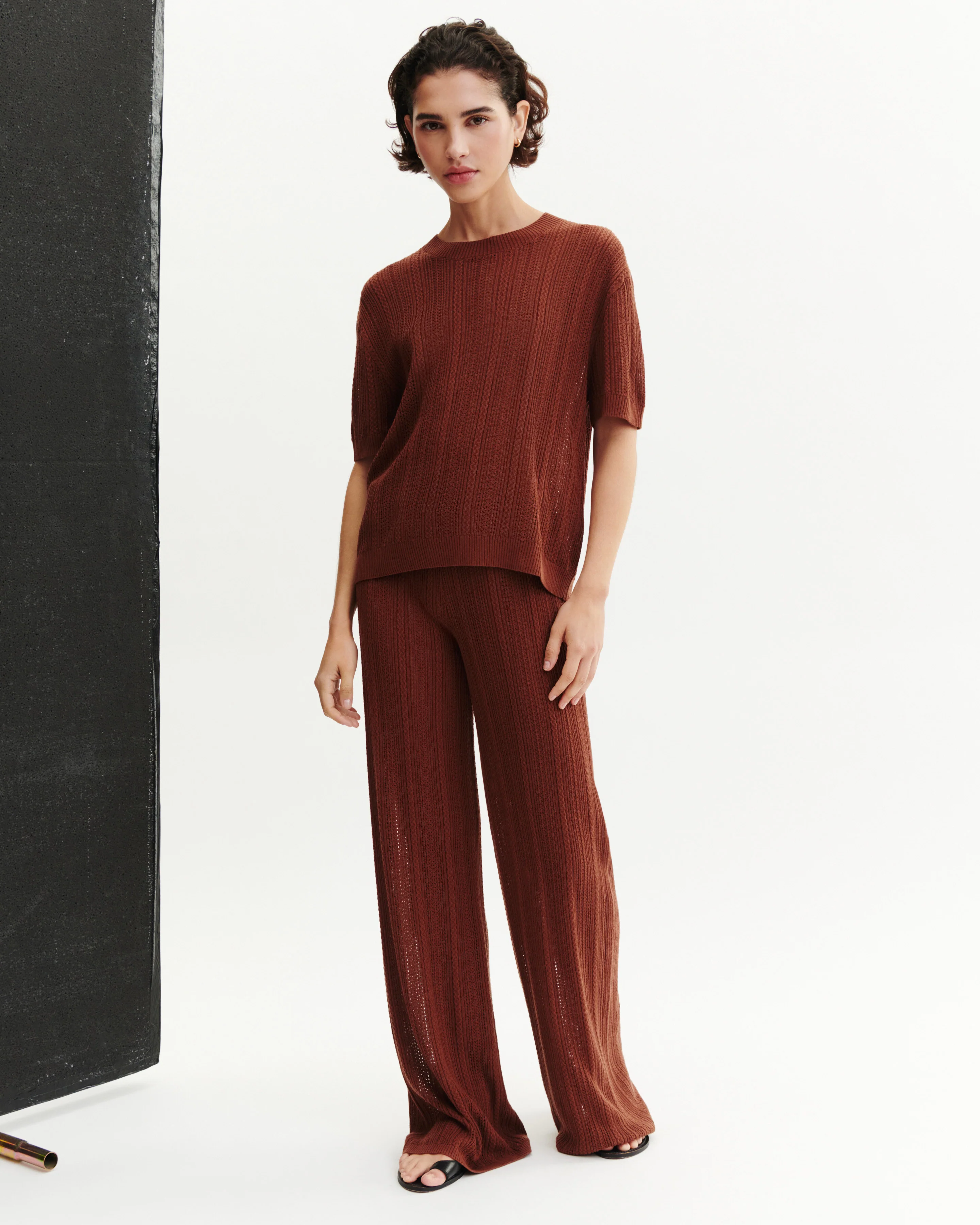 Pull col rond pointelle