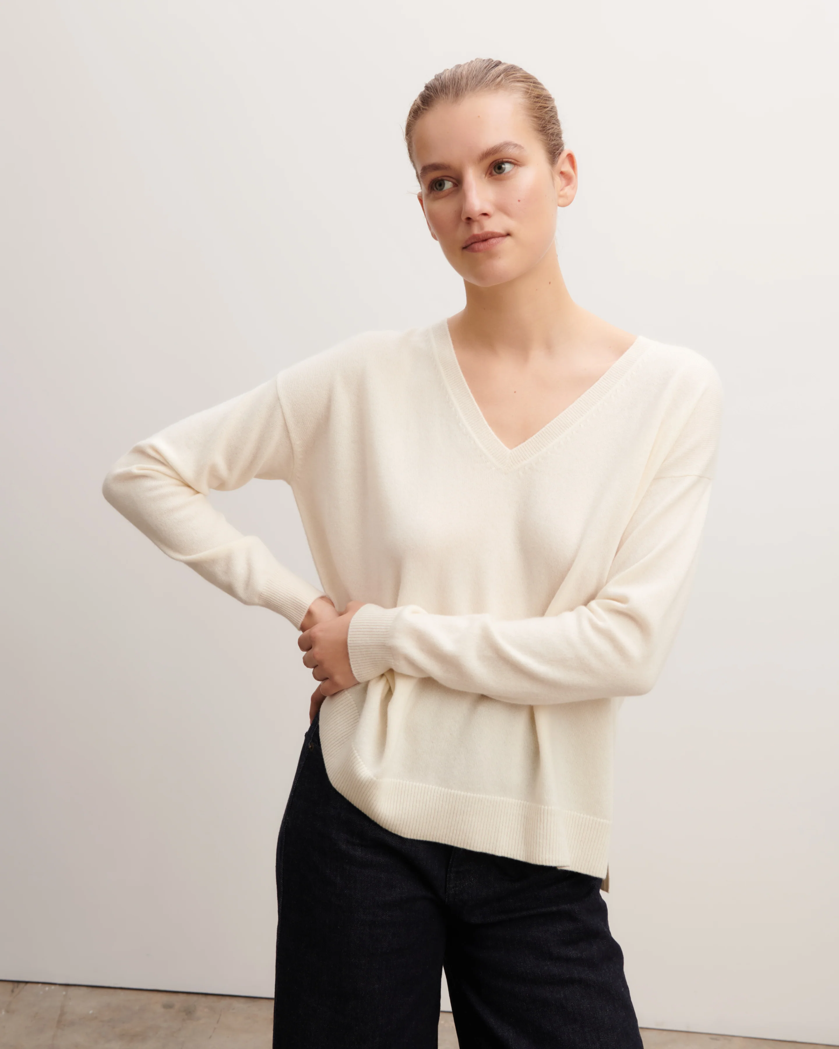 Pull col V ample fin