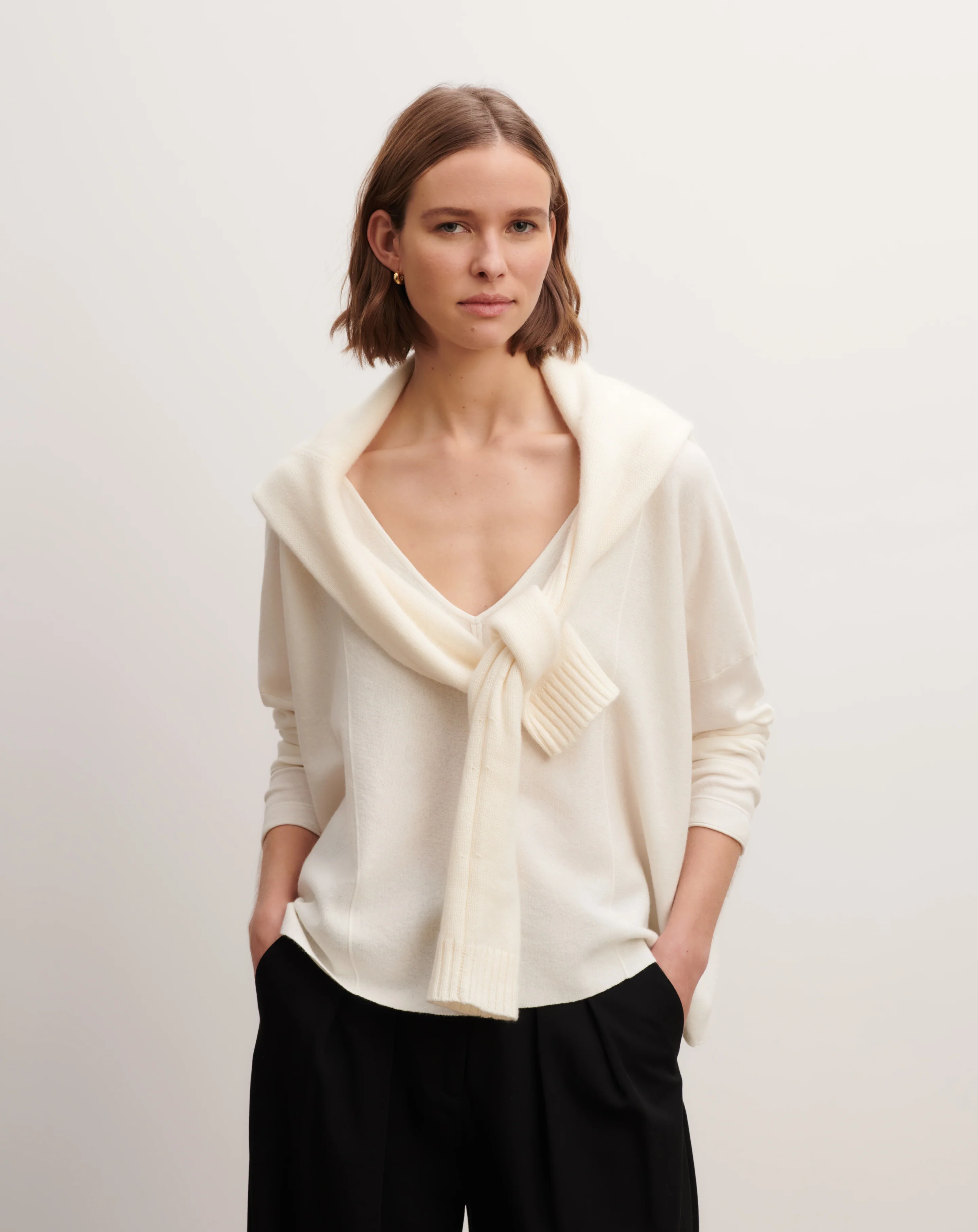 Pull col V minimaliste