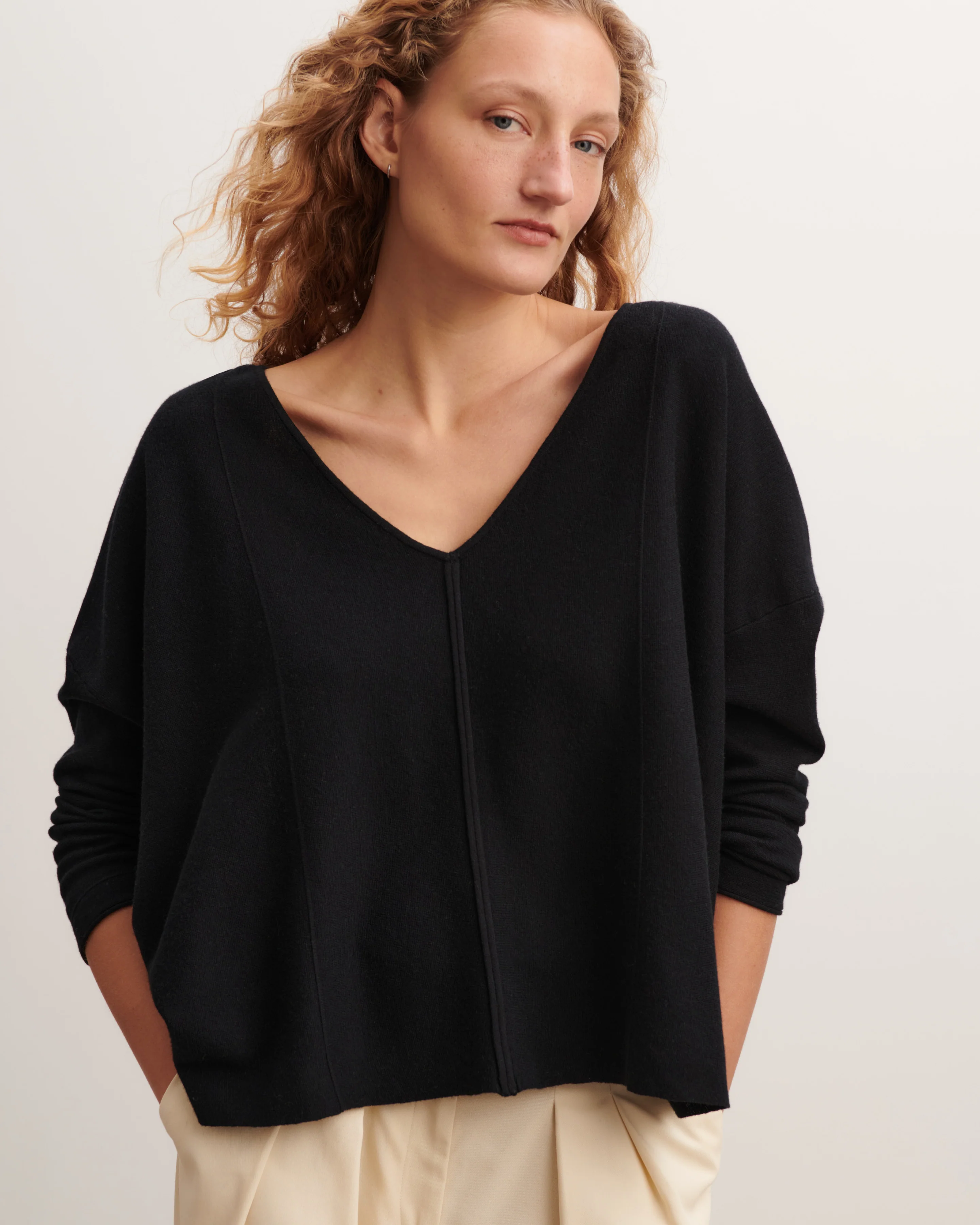 Pull col V minimaliste