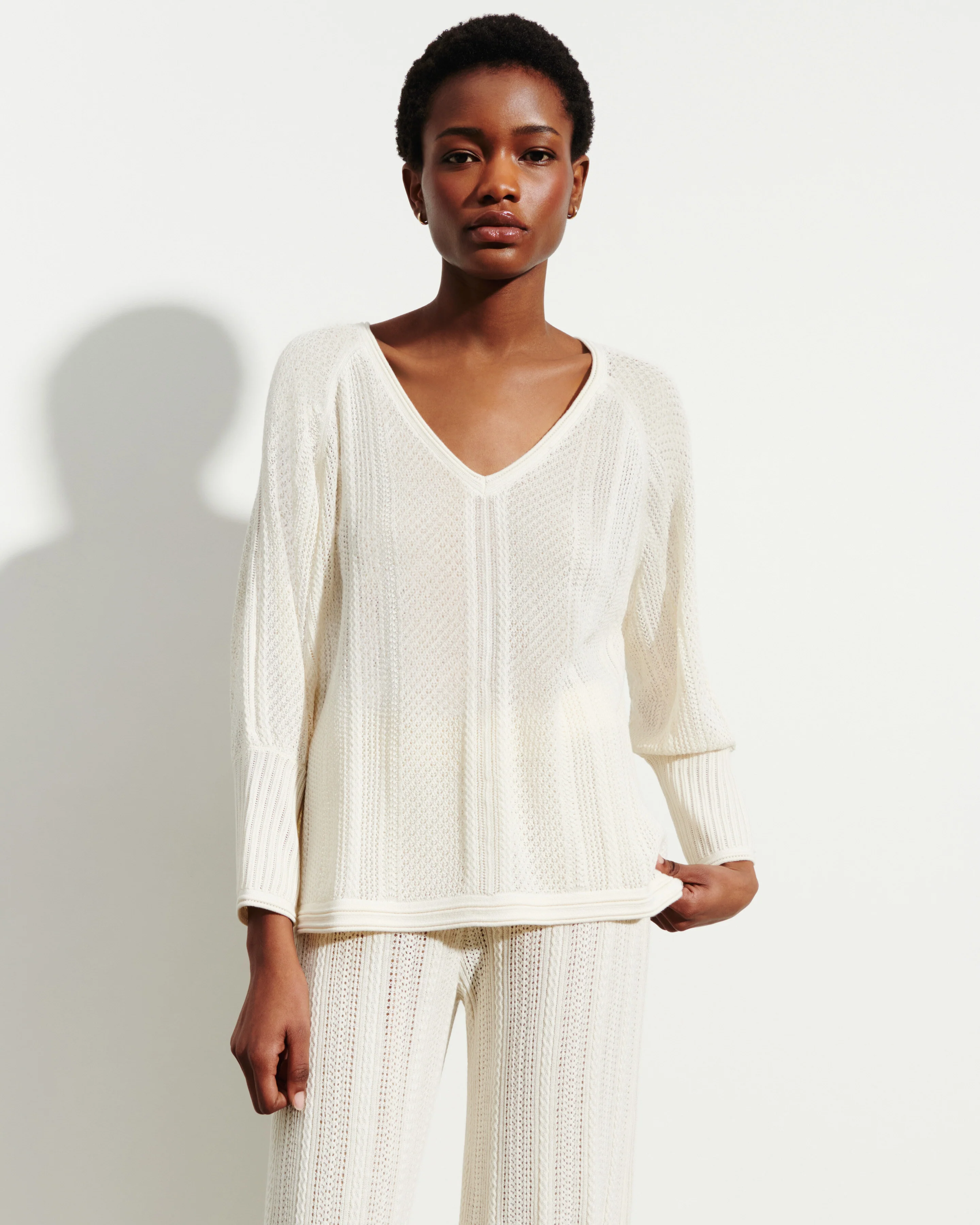 Pull col V pointelle