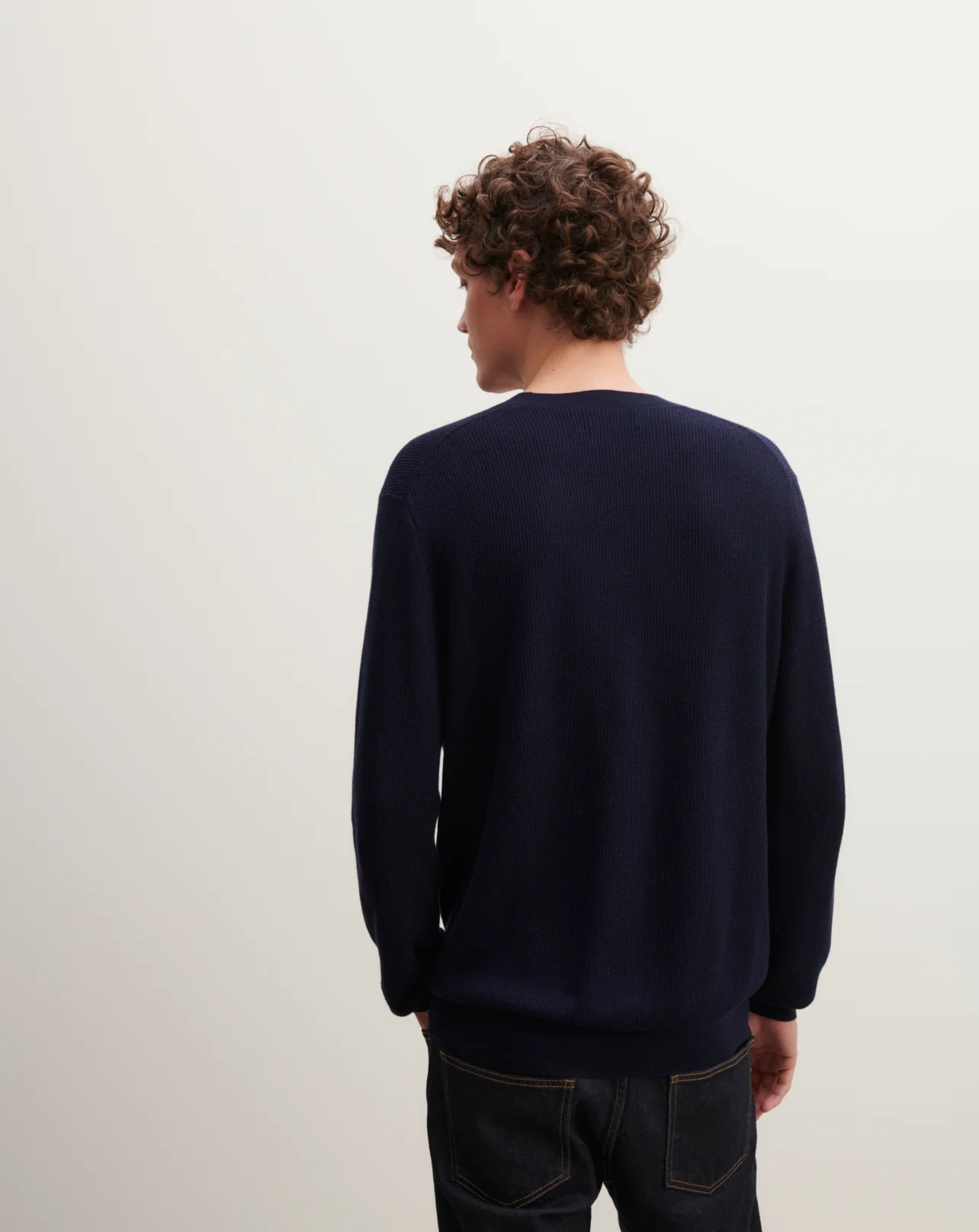 Pull col V texturé - Image 3