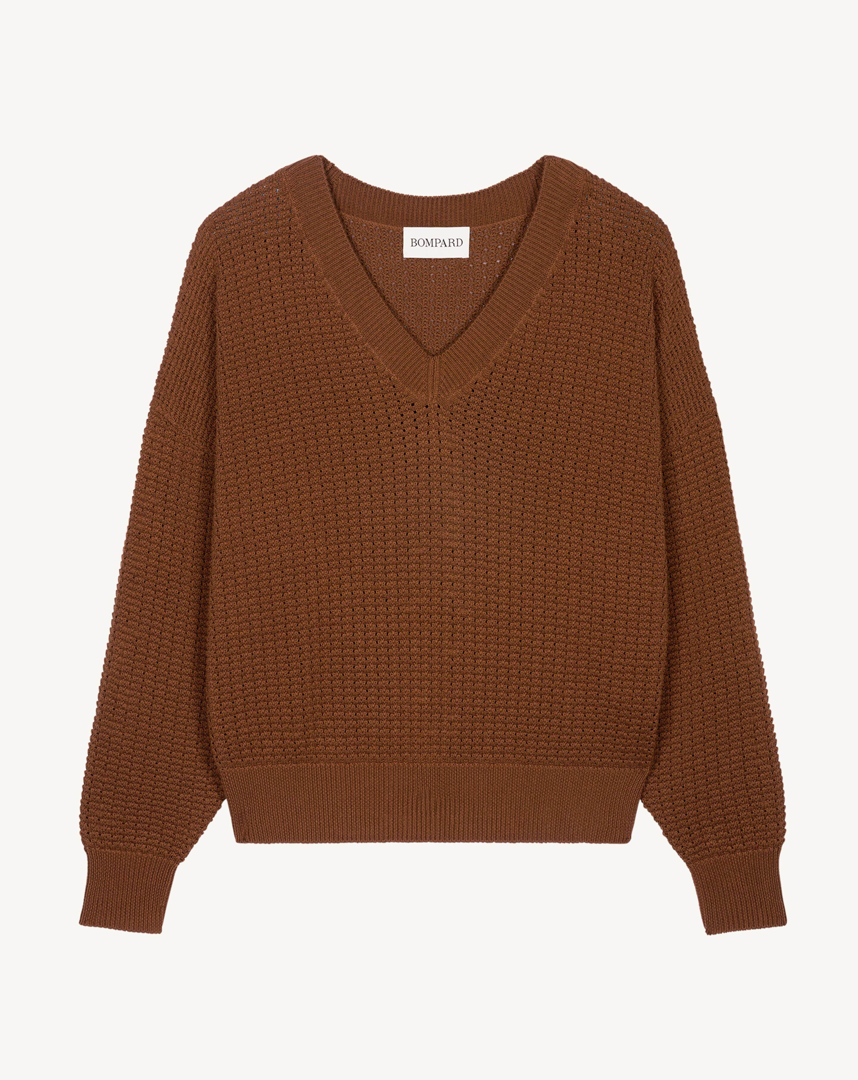 Pull V oversized gaufré