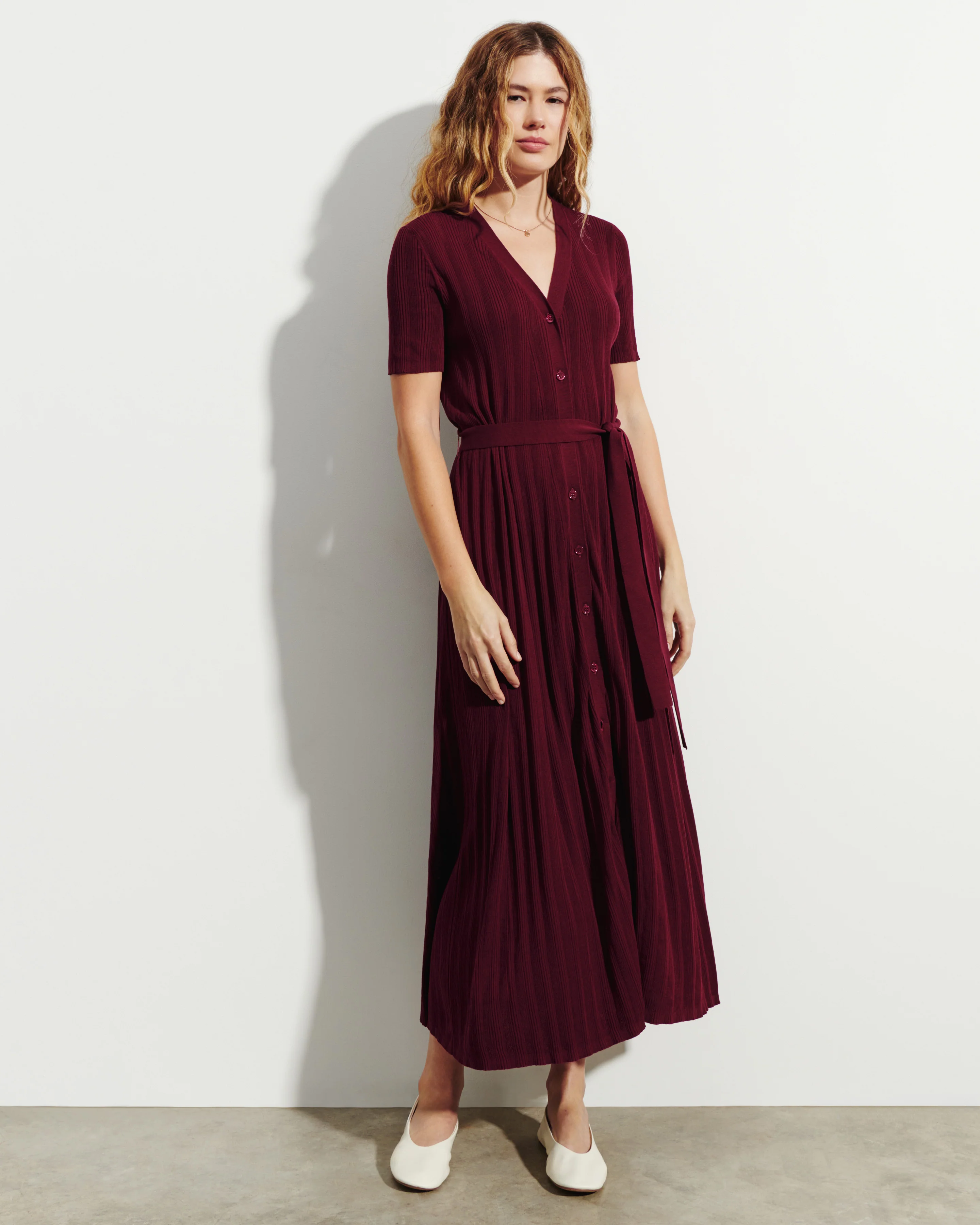 Robe ceinturée à côtes - Image 2