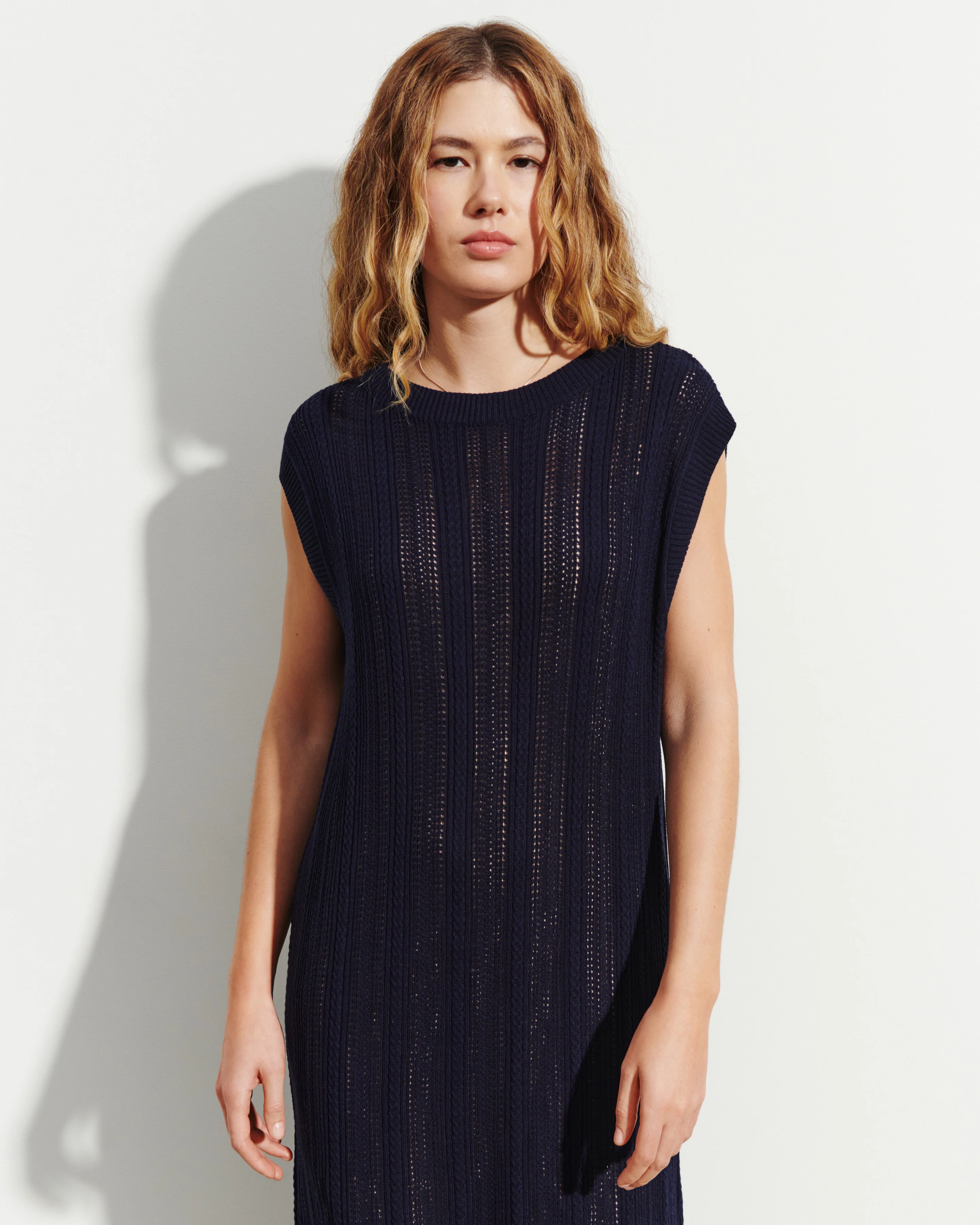 Robe longue droite pointelle - Image 2