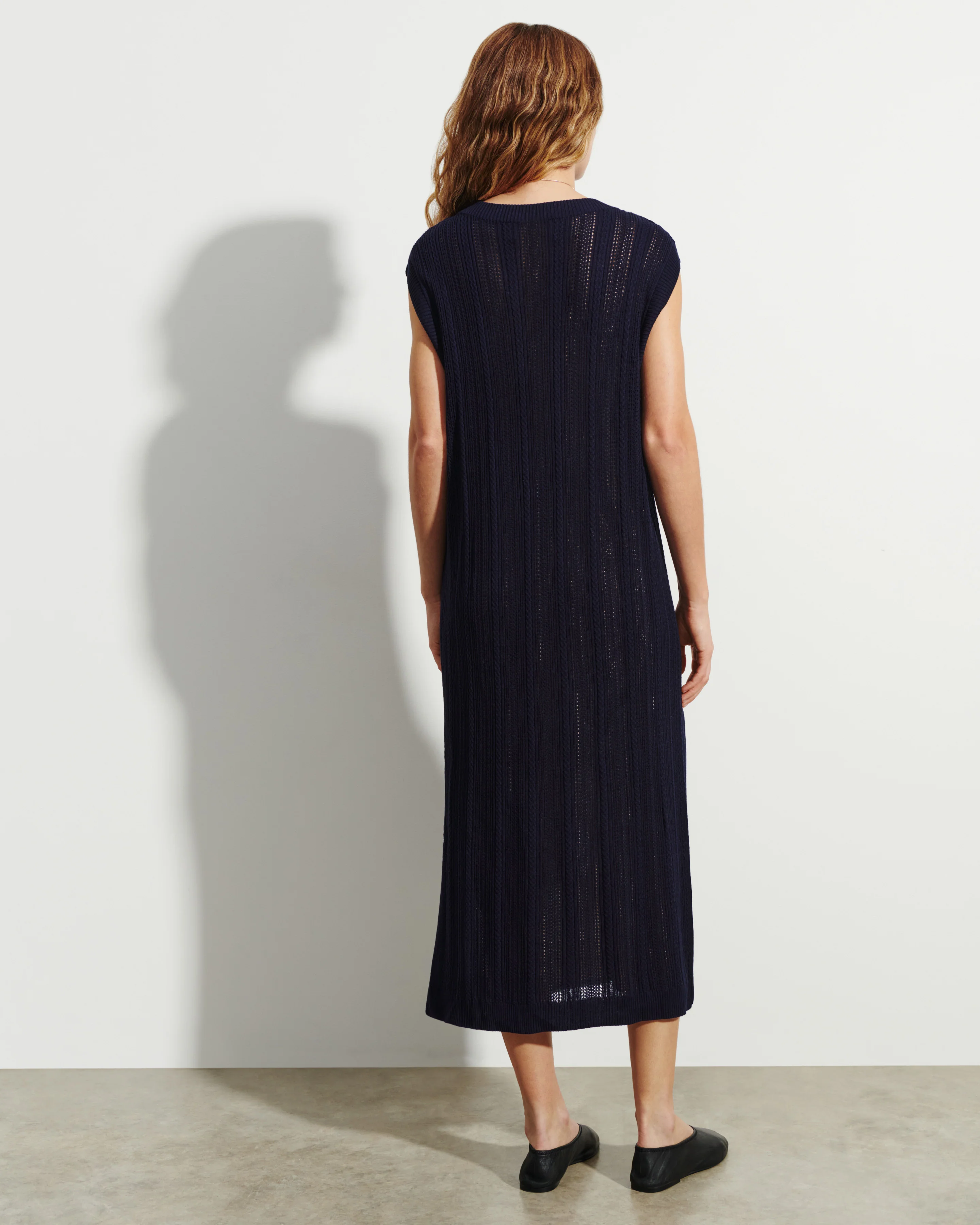 Robe longue droite pointelle - Image 3