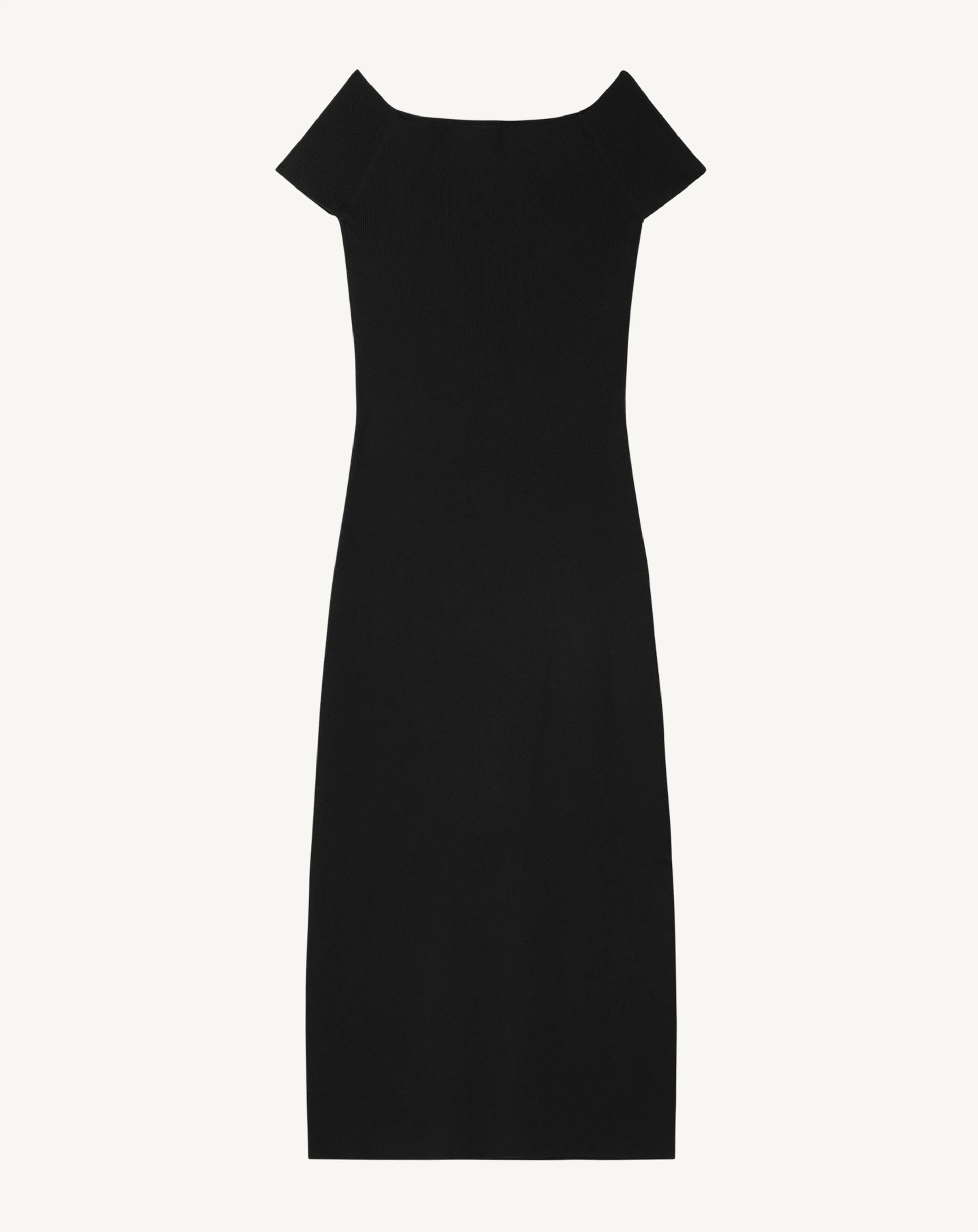 Robe midi ajustée épaules dénudées