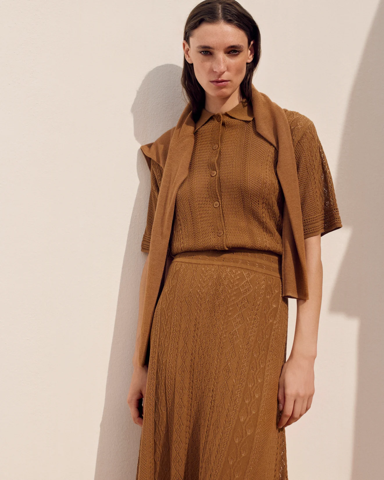Robe polo pointelle