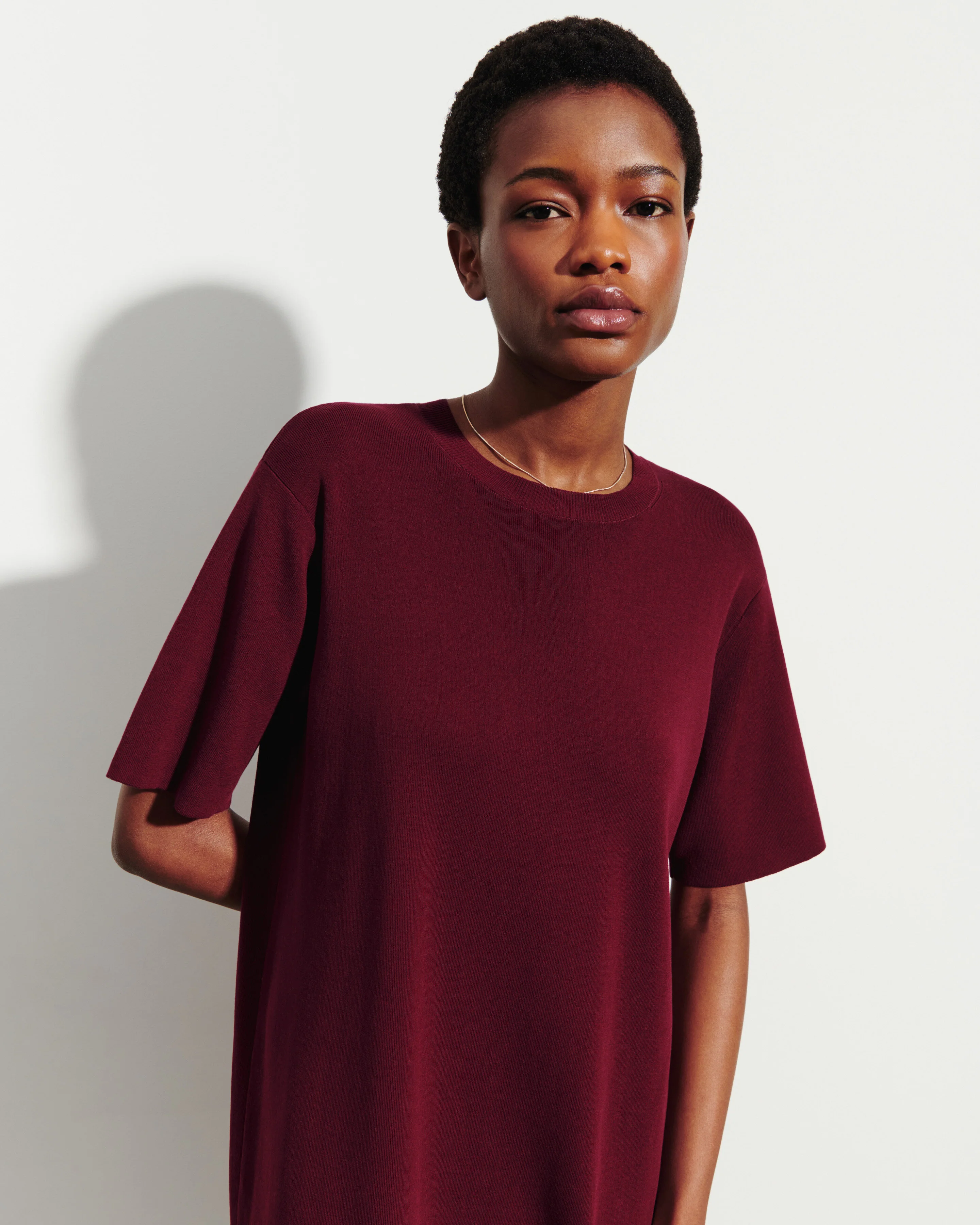 Robe T-shirt maille unie - Image 2