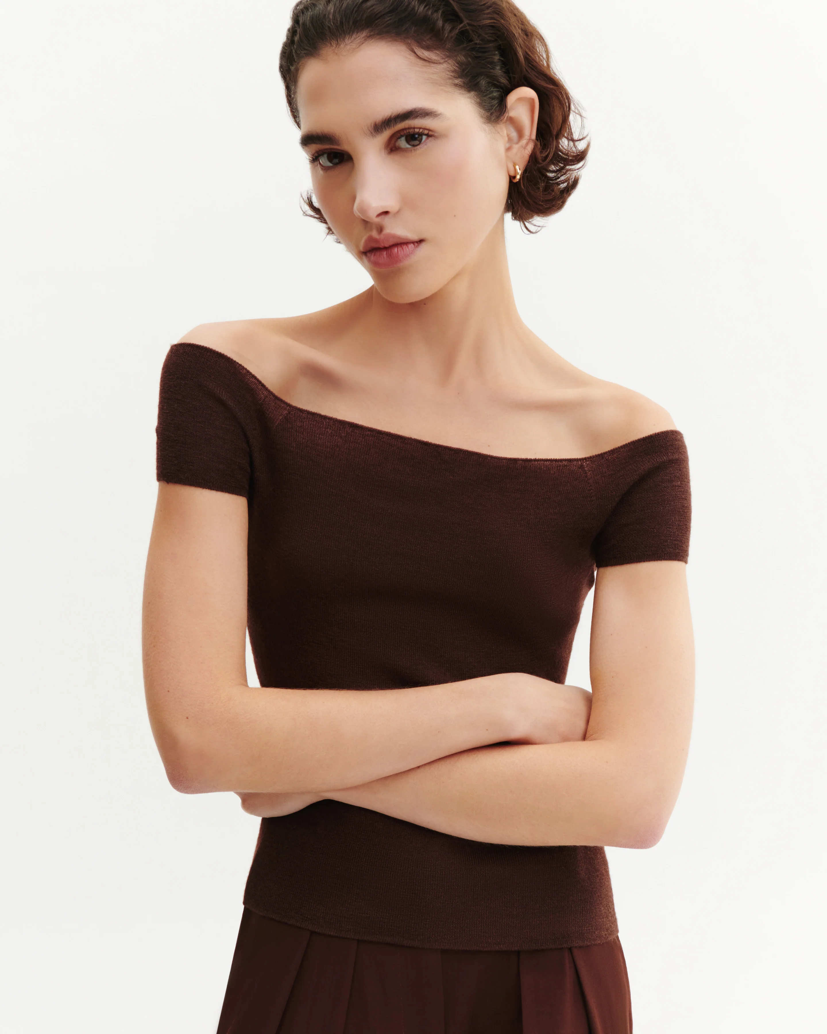 Top ajusté en maille unie