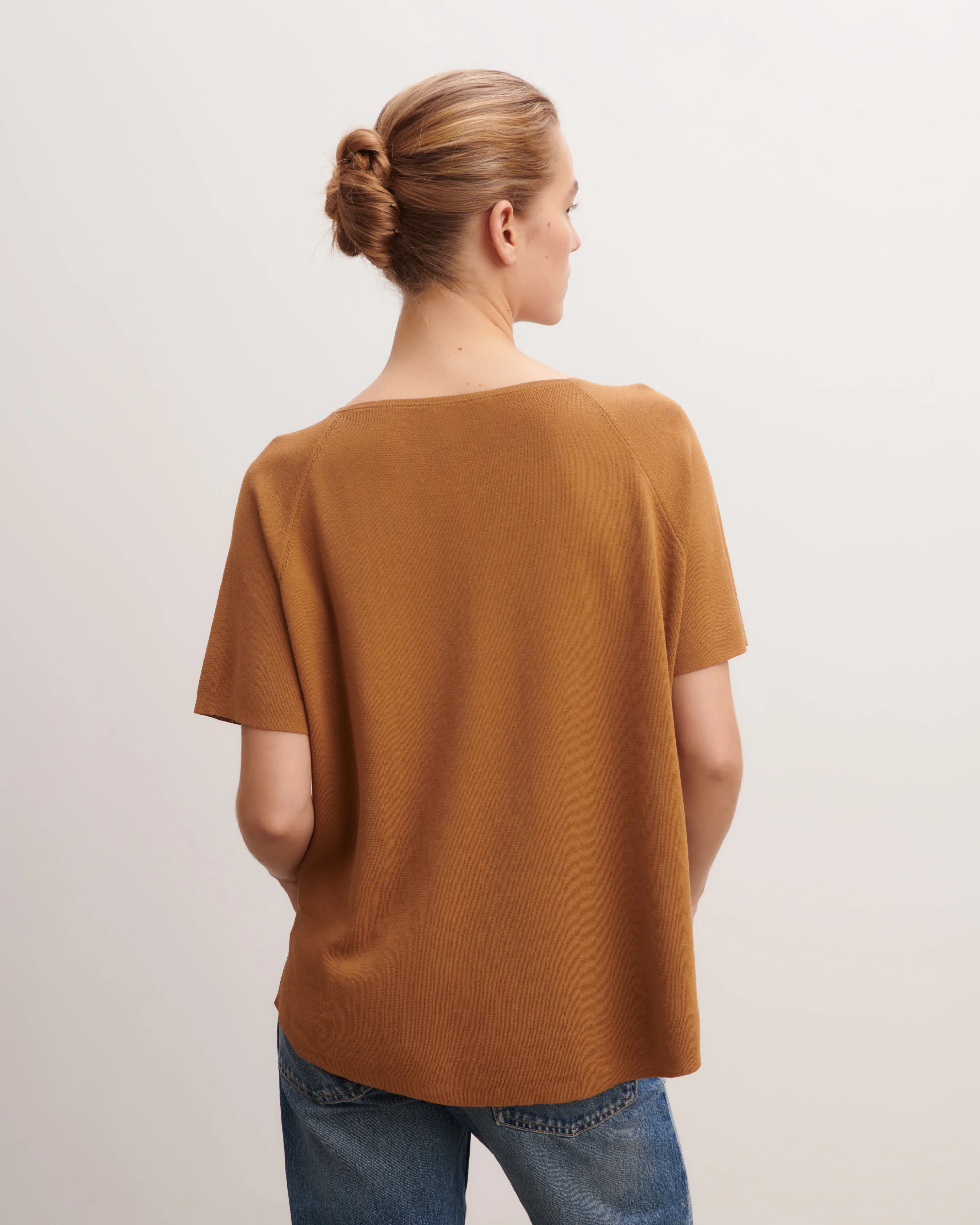 Top col V maille unie - Image 3
