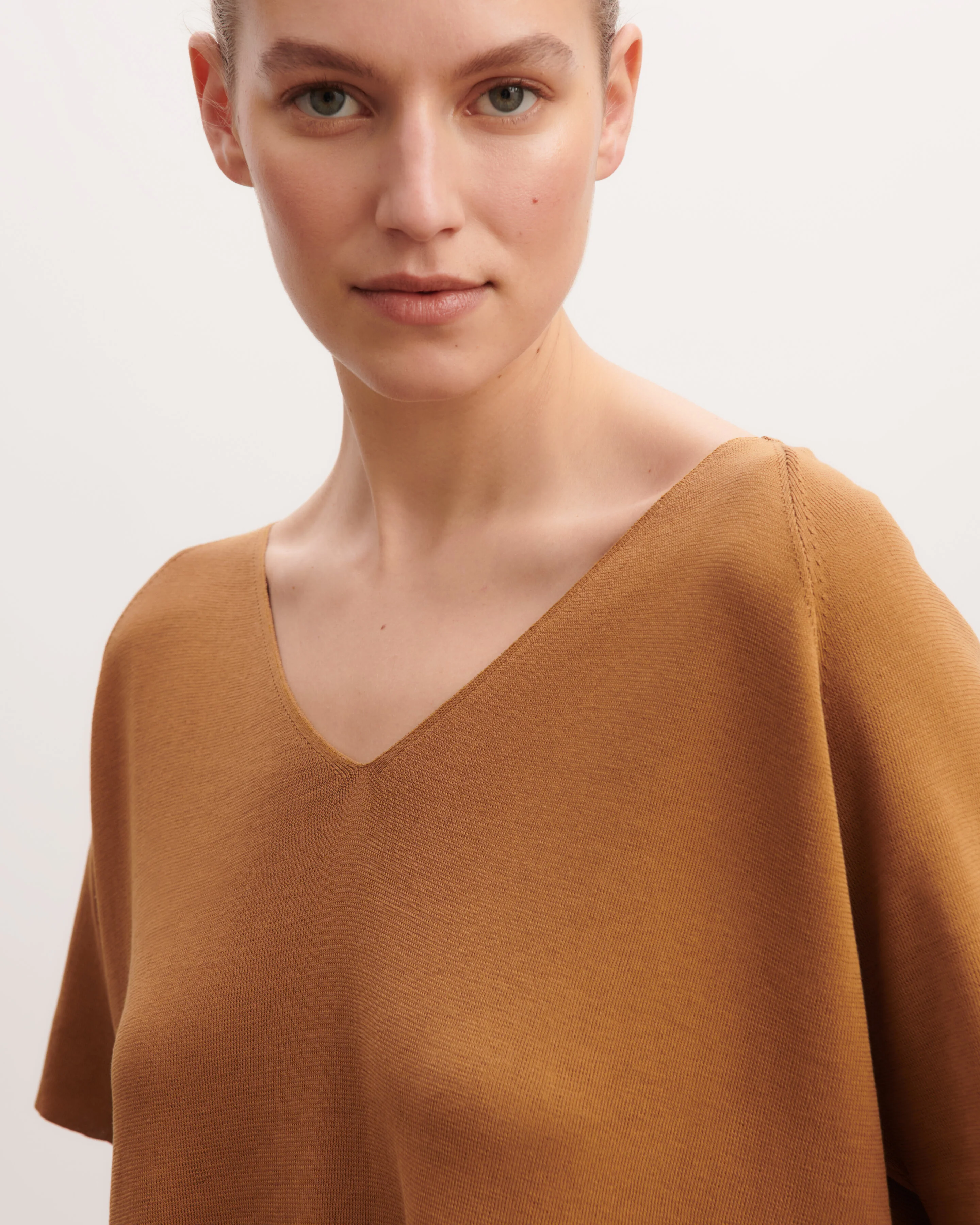 Top col V maille unie - Image 4