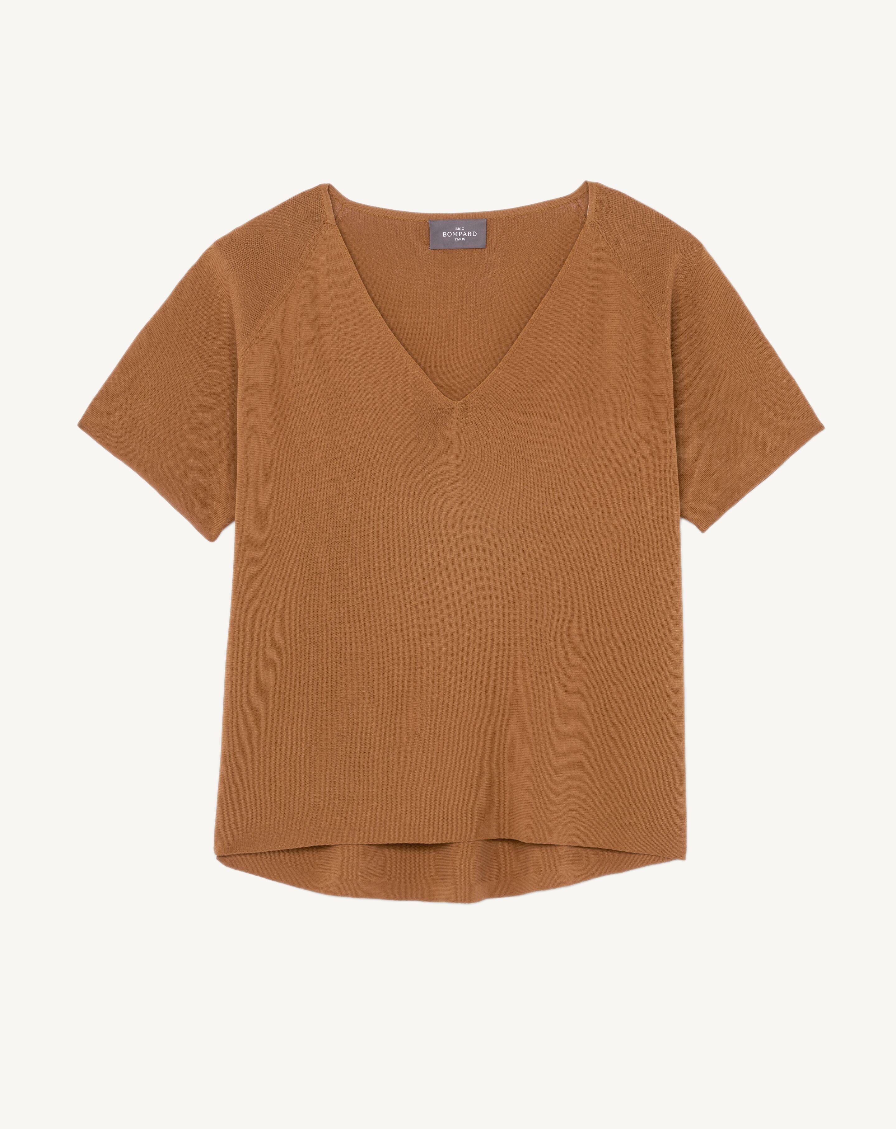 Top col V maille unie - Image 5